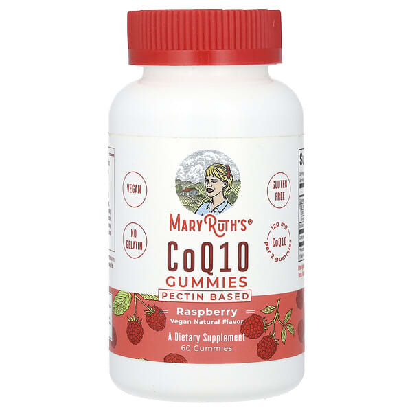 MaryRuth's CoQ10 Gummies, Raspberry, 60 Gummies (60 mg per Gummy)