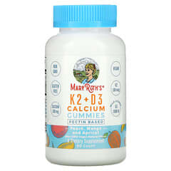 MaryRuth Organics, Gommes au calcium K2 + D3, à la pêche, à la mangue et à l'abricot, 60 gommes