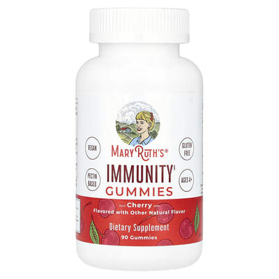 MaryRuth's, Immune Help Gummies, Ages 4+, Cherry Flavor, 90 Gummies