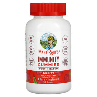 MaryRuth Organics, Immunity Gummies, Pectin Based, Cherry, 90 Gummies