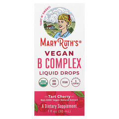 MaryRuth Organics, 全素 B 復合物液體滴劑，酸櫻桃味，1 液量盎司（30 毫升）