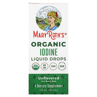 MaryRuth Organics, Organic Iodine Liquid Drops, Unflavored, 1 fl oz (30 ml)