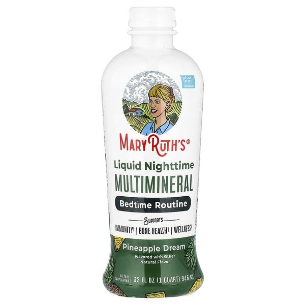 MaryRuth's, Liquid Nighttime Multimineral, Pineapple Dream, 32 fl oz (946 ml) — product photo 1