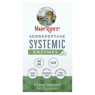 MaryRuth's, Serrapeptase Systemic Enzymes, systemische Serrapeptase-Enzyme, 60 Kapseln