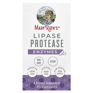 MaryRuth's, Lipase Protease Enzymes, Lipase-Protease-Enzyme, 60 Kapseln