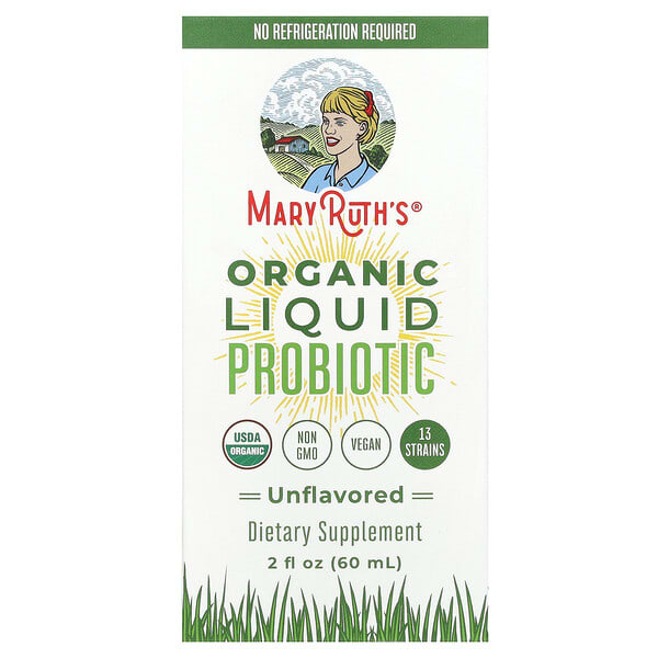 MaryRuth's Organic Liquid Probiotic, Unflavored, 2 fl oz (60 ml)