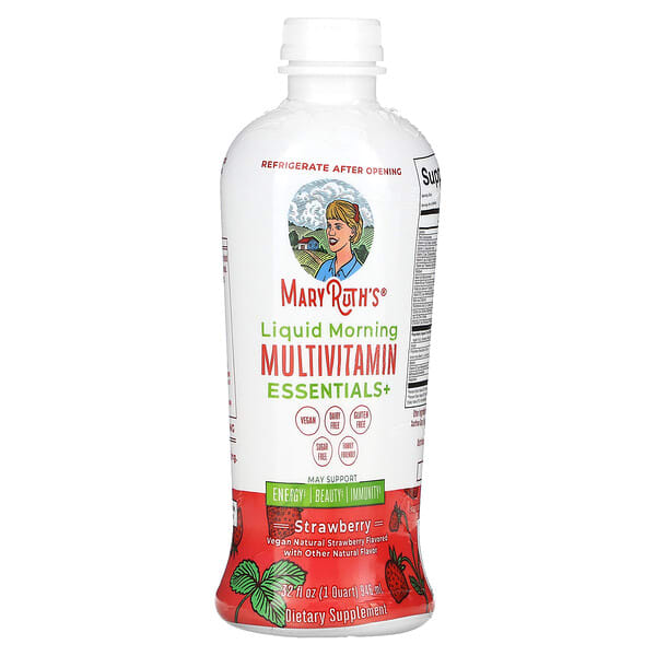 MaryRuth's, Liquid Morning Multivitamin Essentials+, Strawberry, 32 fl oz (946 ml)