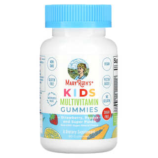 MaryRuth Organics, أقراض مضع متعددة الفيتامينات للأطفال بالفراولة والبابايا والفواكه الفائقة، 60 قرص للمضغ
