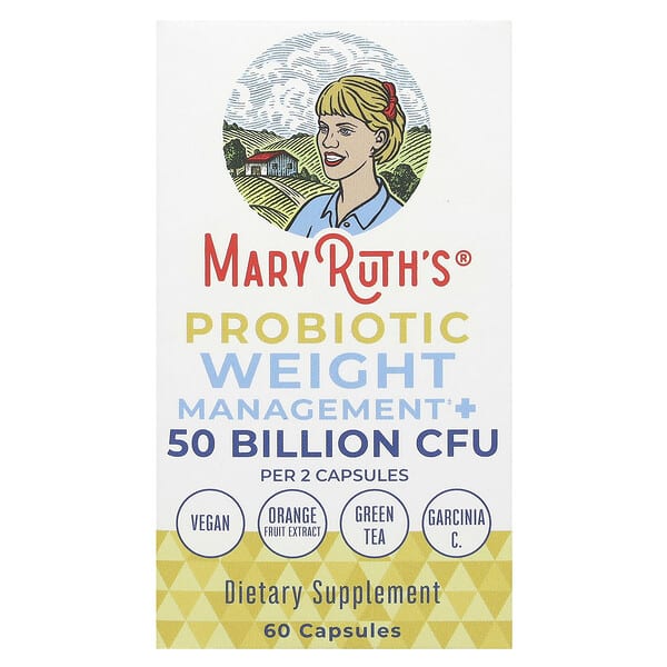 MaryRuth's Probiotic Weight+ Management, 50 Billion CFU, 60 Capsules