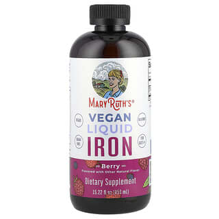 MaryRuth's, Vegan Liquid Iron, veganes flüssiges Eisen, ab 4 Jahren, Beere, 450 ml (15,22 fl. oz.)