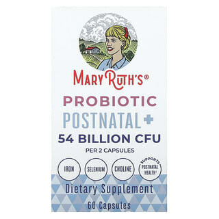 MaryRuth's, Probiotic Postnatal+, Probiotikum nach der Geburt, 54 Milliarden KBE, 60 Kapseln (27 Milliarden KBE pro Kapsel)