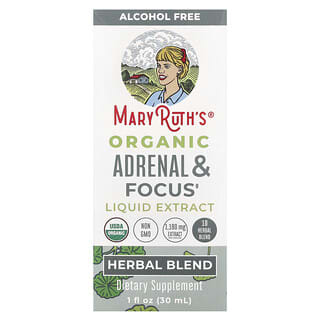 MaryRuth's, Extracto líquido orgánico para favorecer la concentración y las glándulas suprarrenales, Sin alcohol, 30 ml (1 oz. líq.)