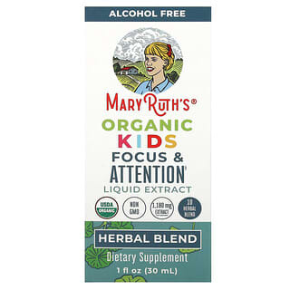 MaryRuth's, Extracto líquido orgánico para favorecer la concentración y la atención de los niños, Sin alcohol, 30 ml (1 oz. líq.)
