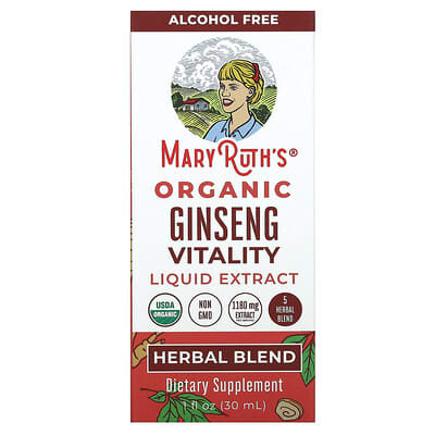 MaryRuth's, Organic Ginseng Vitality Support Liquid Extract, Ethanol-Free, 1 fl oz (30 ml)