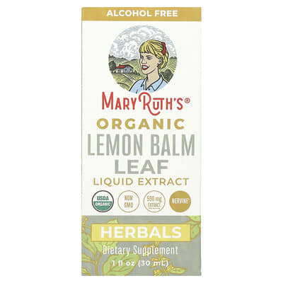 MaryRuth's, Organic Lemon Balm Leaf Liquid Extract, Ethanol-Free, 590 mg, 1 fl oz (30 ml)