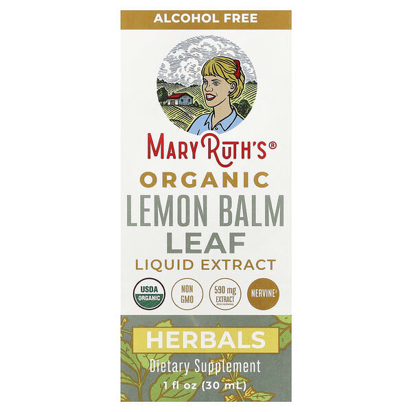 MaryRuth's, 有機檸檬香蜂草葉液體提取物，無乙醇，590 毫克，1 液量盎司（30 毫升）