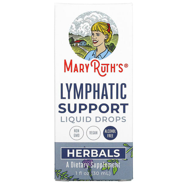 MaryRuth Organics, Ervas, Gotas Líquidas de Suporte Linfático, Sem Álcool, 30 ml (1 fl oz)