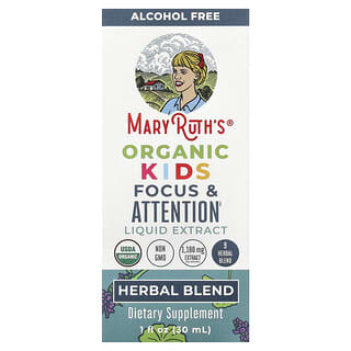 MaryRuth's, 유기농 어린이 집중력 및 주의력 액상 추출물, 알코올 무함유, 1,180mg, 30ml(1fl oz)