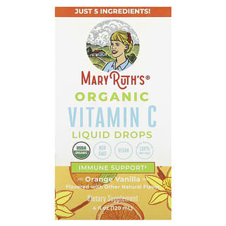 MaryRuth Organics‏, قطرات فيتامين جـ السائلة العضوية ، البرتقال والفانيليا ، 4 أونصات سائلة (120 مل)