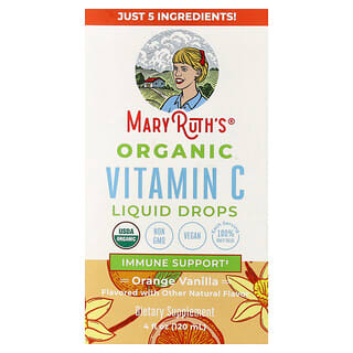 MaryRuth's, Biologische vitamine C vloeibare druppels, sinaasappel-vanille, 120 ml
