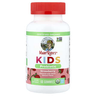 MaryRuth's, Organic Kids Probiotic Gummies, Strawberry, 60 Gummies