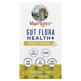 MaryRuth's, Gut Flora Health + Enzymes, 60 Capsules