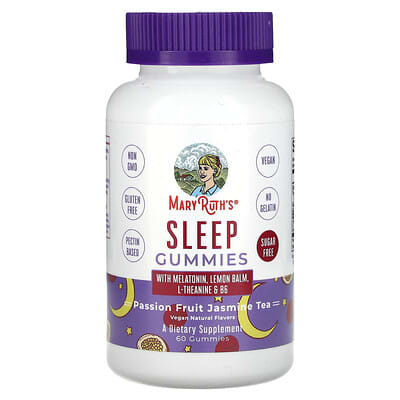 MaryRuth's, Sleep Gummies, Passion Fruit Jasmine Tea, 60 Gummies