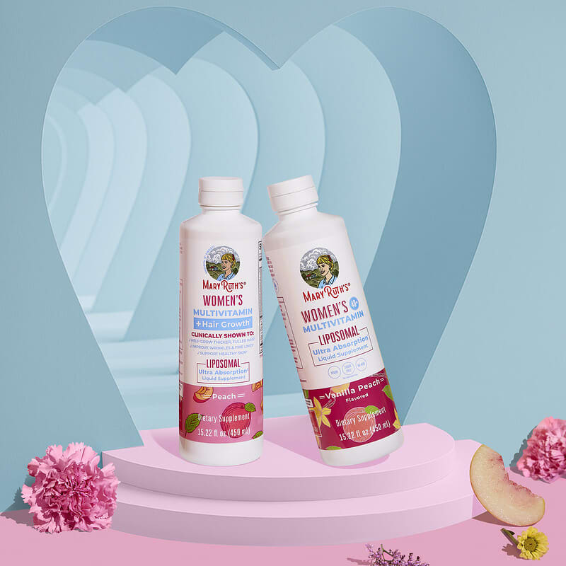 Multivitamines avec soutien hormonal pour femmes de 40 ans et plus, Vanille  et pche, 450 ml