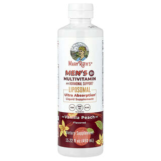 MaryRuth's, Suplemento multivitamínico con refuerzo hormonal para hombres mayores de 40 años, Vainilla y melocotón, 450 ml (15,22 oz. líq.)
