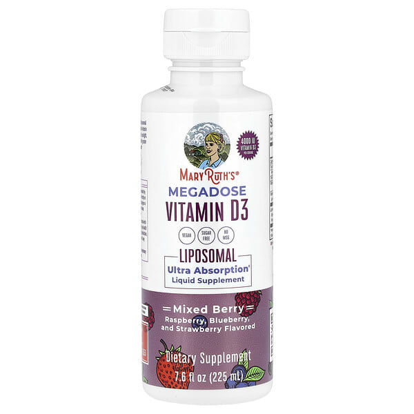 MaryRuth's, Megadose Vitamin D3, 리포소말, 믹스 베리, 4,000IU, 225ml(7.6fl oz)