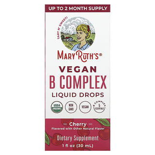MaryRuth's, Gouttes liquides au complexe de vitamines B, Cerise, 30 ml
