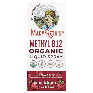 MaryRuth's, 有機甲基 B12 液體噴霧，特強型，草莓味，720 微克，1 液量盎司（30 毫升）