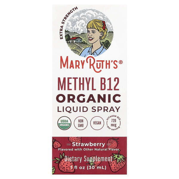MaryRuth's, Organic Methyl B12 Liquid Spray, Strawberry, 1 fl oz (30 ml) — product photo 1