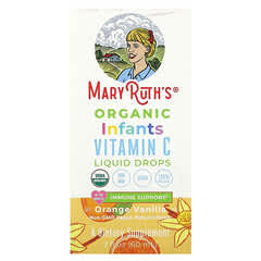MaryRuth's, Gotas de vitamina C orgánica líquida para bebés, 6-12 meses, Naranja y vainilla, 60 ml (2 oz. líq.)