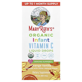 MaryRuth's, органический витамин C в форме капель для младенцев, для детей 6–12 месяцев, со вкусом апельсина и ванили, 60 мл (2 жидк. унции)