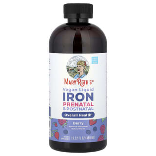 MaryRuth's, 产前和产后全素液体铁配方，浆果味，27 毫克，15.22 液量盎司（450 毫升）
