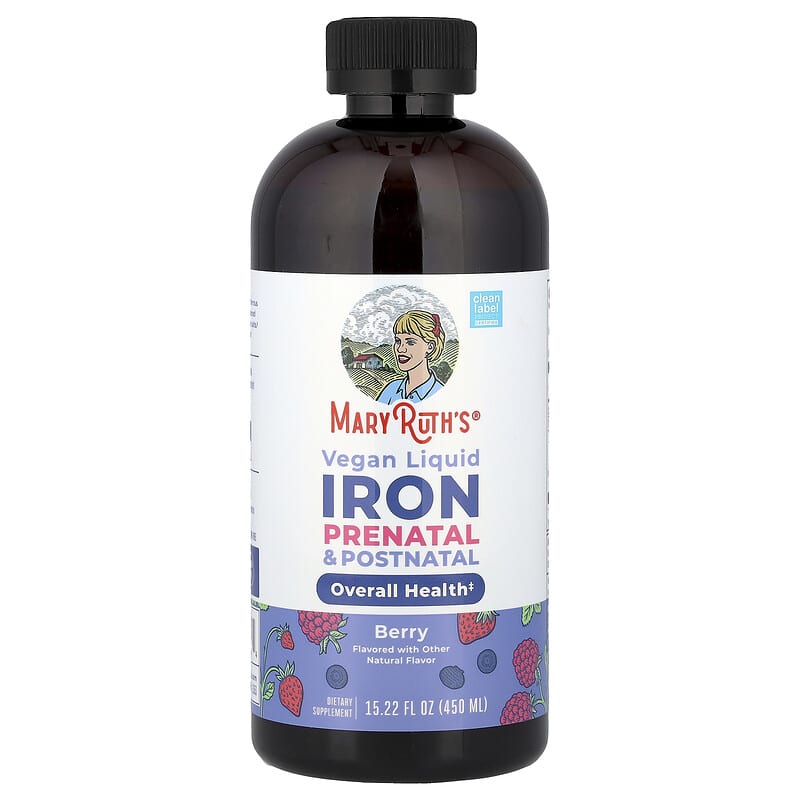 Vegan Sıvı Demir Doğum Öncesi ve Doğum Sonrası, Berry, 15,22 fl oz