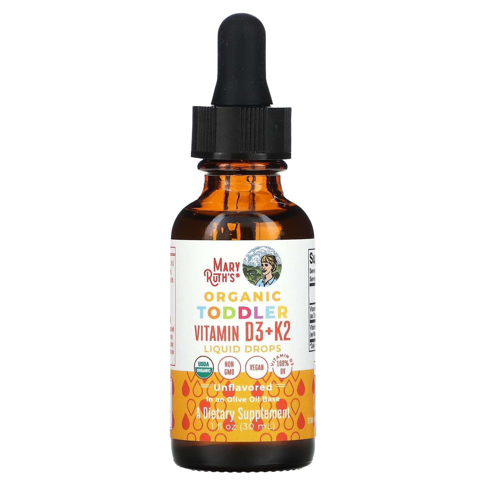 MaryRuth's, Organic Toddler Vitamin D3 + K2 Liquid Drops, 1-3 Years ...