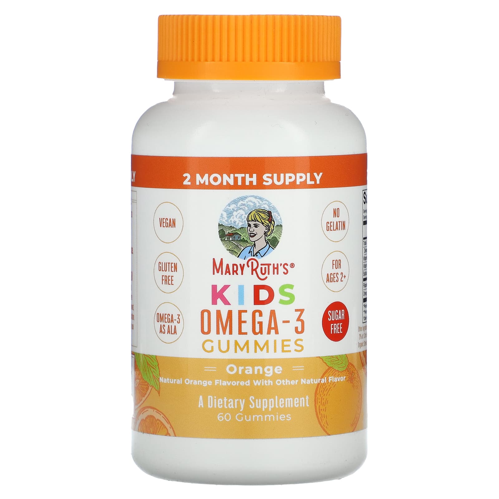 MaryRuth s Kids Omega 3 Gummies Ages 2 Orange 60 Gummies