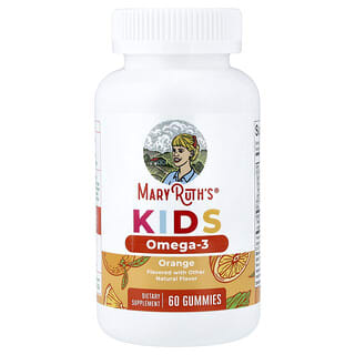 MaryRuth's, Detské omega-3 gumové cukríky, vek 2+, pomarančové, 60 gumových cukríkov