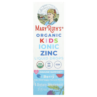 MaryRuth's, Organic Children's Ionic Zinc Liquid Drops, Ages 4-13, Berry Flavor, 5.5 mg, 2 fl oz (60 ml)