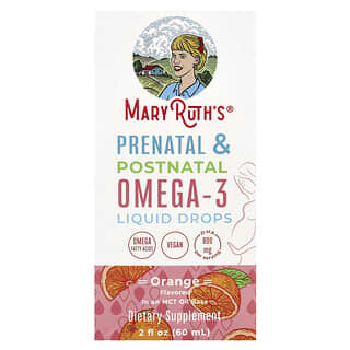MaryRuth's, Prenatal & Postnatal Omega-3 Liquid Drops, flüssige Omega-3-Tropfen für Schwangere und Postnatale, Orange, 60 ml (2 fl. oz.)
