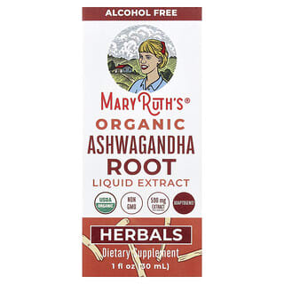 MaryRuth's, Vloeibaar extract van biologische Ashwagandha-wortel, alcoholvrij, 30 ml