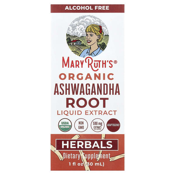 MaryRuth's, 유기농 아슈와간다 뿌리 액상 추출물, 알코올 무함유, 30ml(1fl oz)