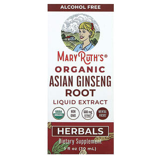 MaryRuth's, органический жидкий экстракт корня азиатского женьшеня, 30 мл (1 жидк. унция)