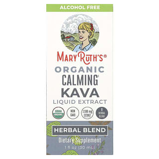 MaryRuth's, Extracto líquido de kava calmante orgánica, Sin alcohol, 1180 mg, 30 ml (1 oz. líq.)