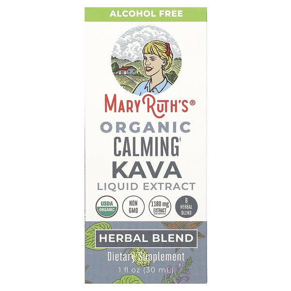 MaryRuth's, Organic Calming Kava Liquid Extract, Alcohol Free, 1,180 mg, 1 fl oz (30 ml) — product photo 1