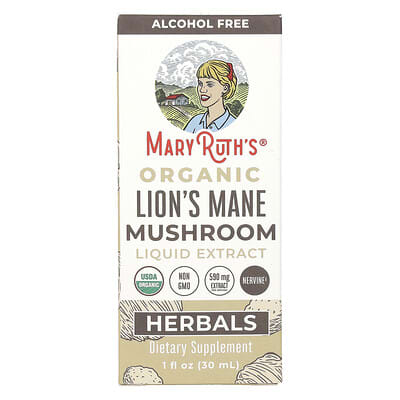 MaryRuth's, Organic Hericium Liquid Extract, Alcohol-Free, 590 mg, 1 fl oz (30 ml)