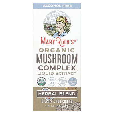 MaryRuth's, Organic Mushroom Complex Liquid Extract, Ethanol-Free, 1200 mg, 1 fl oz (30 ml)