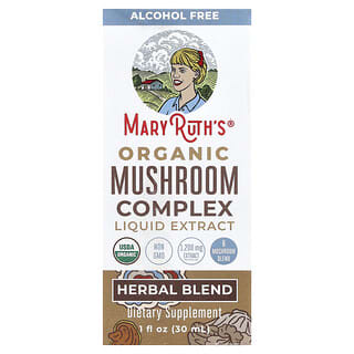 MaryRuth's‏, תמצית נוזלית של קומפלקס פטריות אורגניות, ללא אלכוהול, 1,200 מ"ג, 30 מ"ל (1 אונקיית נוזל)